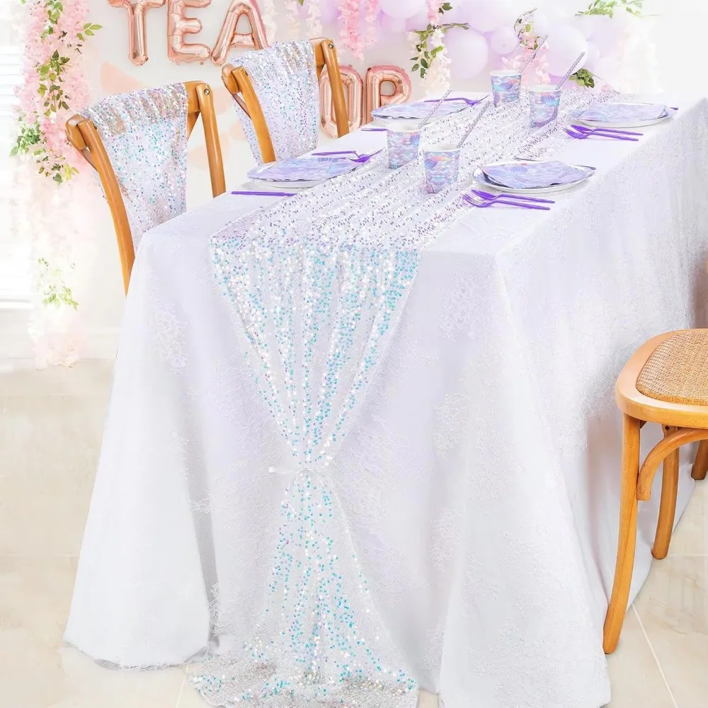 Decorative Table Runner Sequin Table Runner Sparkling Surface Sequin Fabric Mermaid Table Runner 30cmx180cm Iridescent Shimmer