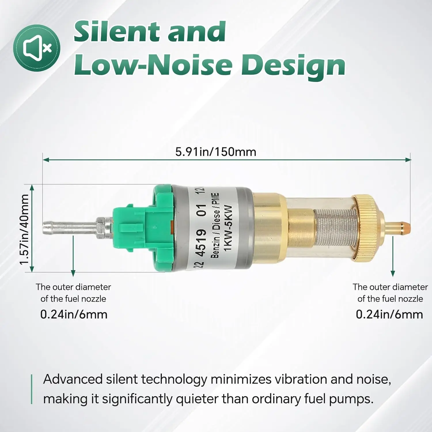 Bomba de combustível 12V 22ML com filtro duplo para aquecedor Eberspacher Airtronic D2 D4 D5, 2KW 3KW 5KW