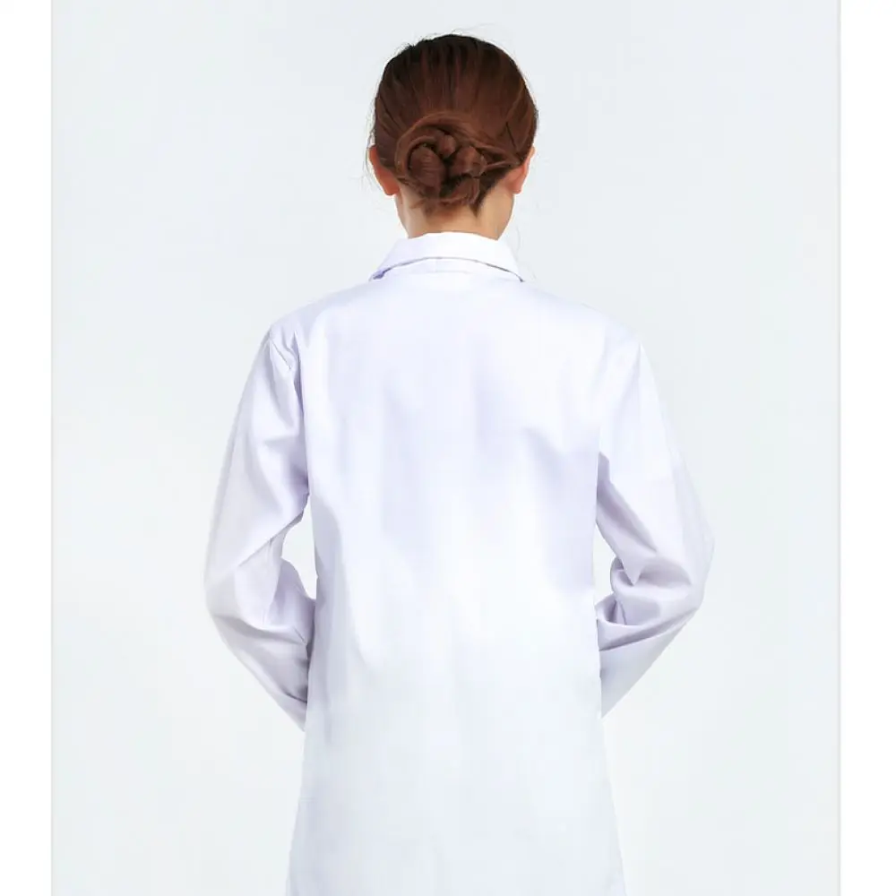 Unisex Lab Coat Professional Medical Uniform Long Short Sleeve Hospital Workwear Durable Cotton Blend Protective Apparel