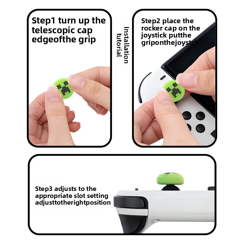 الزاحف Thumbstick غطاء سيليكون Minecrafter حالة الإبهام عصا قبضة للتبديل NS OLED لايت نينتندو اكسسوارات غطاء عصا التحكم
