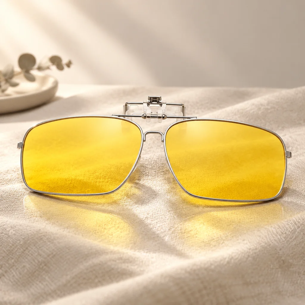 On Hiking/Street, Nigh Vision Delicate Metal Square Clip Sunglasses Polarized Sunglass UV400 Sun Glasses Women Men