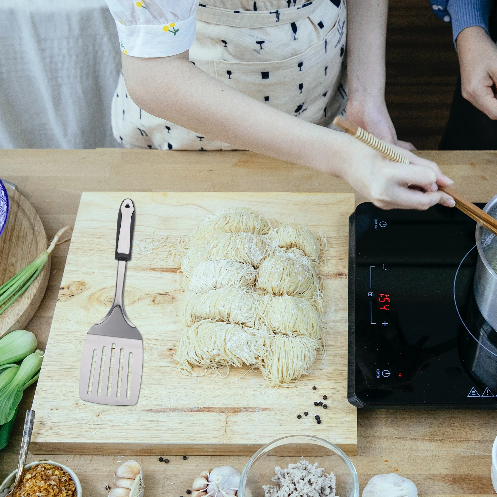 1 Stuks Steak Spatel Premium Rvs Ingelaste Schop Voor Bbq Thuis Restaurant Keuken Gadget Antislip Handvat ophangen