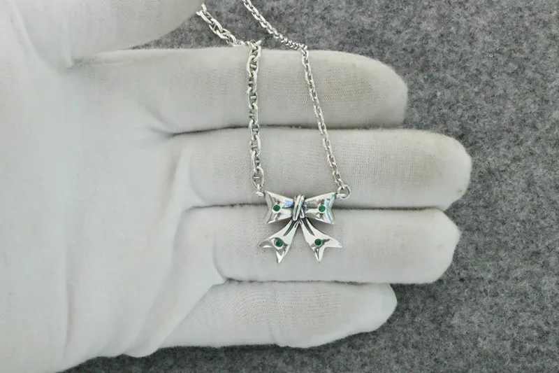 Petit collier nœud en argent regardé pour femme, pendentif d'été frais, design de luxe, fouet, clavicule de haute qualité, JOJe