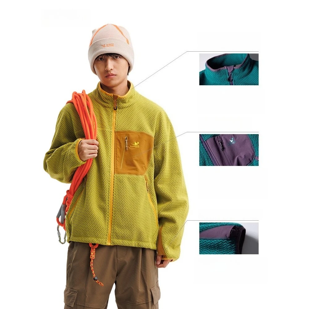 Stay Cozy Outdoors: سترة صوف مبطنة للجنسين ومجموعة هوديي شيربا للرجال كاجوال بياقة واقفة وسترة دافئة #2