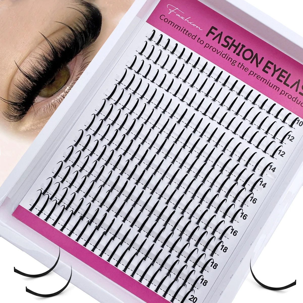 UMIRYAO Spikes Lash Clusters Long 10-20mm Lash Spikes Eyelashes D/DD 240pcs Eyelash Clusters Individual Lashes DIY Spiky Lash