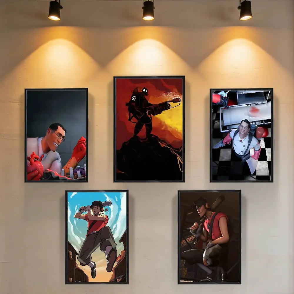 

Scout Medic Team Fortress TF2 Poster Trendy Wall Art For Coffee Office Bar Decoration Best Gift Good Sticker Printed On PP Paper
