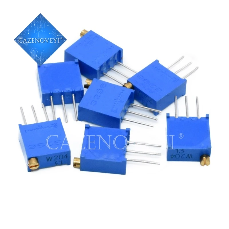 10pcs 3296W 3296 50 100 200 500 ohm 1K 2K 5K 10K 20K 50K 100K 200K 500K 1M ohm 103 100R 200R 500R Trimpot Trimmer Potentiometer