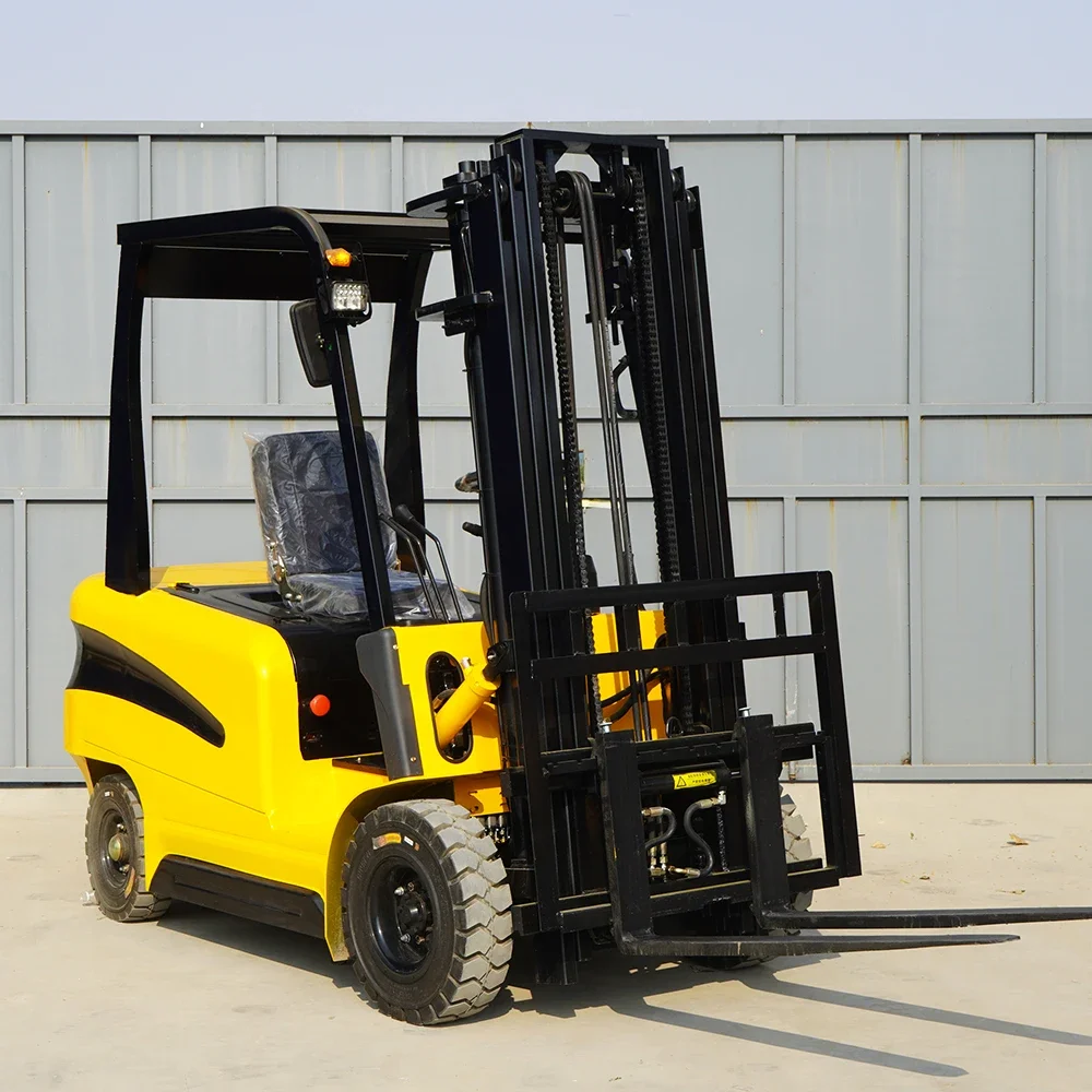 Blue industrial handling equipment, warehousing, logistics, stacking and operation vehicles view 2