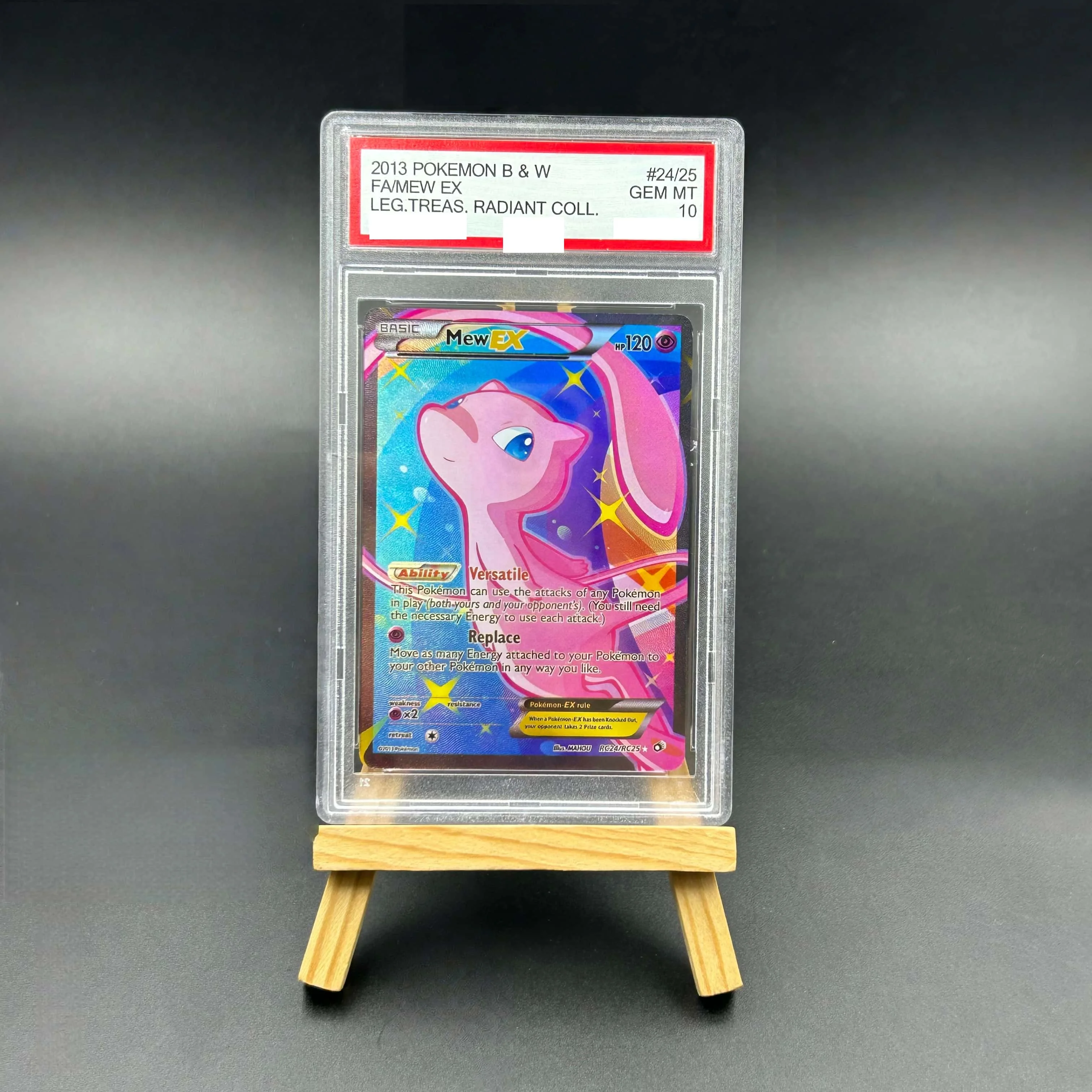

2013 Pokemon B&W Legendary Treasures Radiant Collection Full Art Shiny Mew EX Holo Textured Card - Gem Mint 10 Collectible TCG