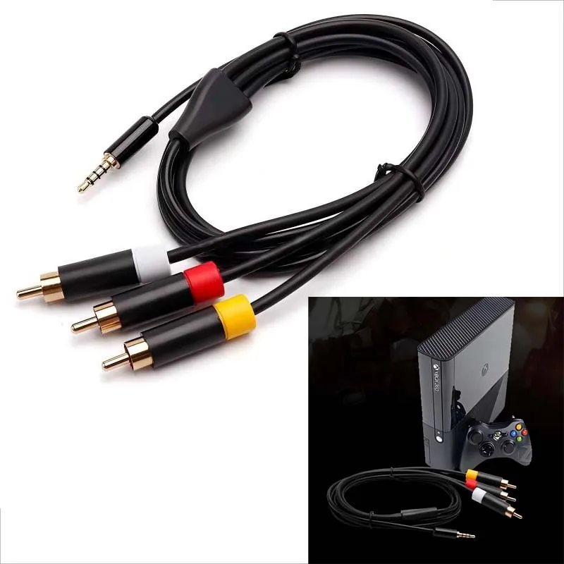

AV Cable for XBOX360 E Audio Video Cord for Microsoft XBOX 360E Game Console 3.5mm AV Wire 1.8M 5.91FT Connect TV Line