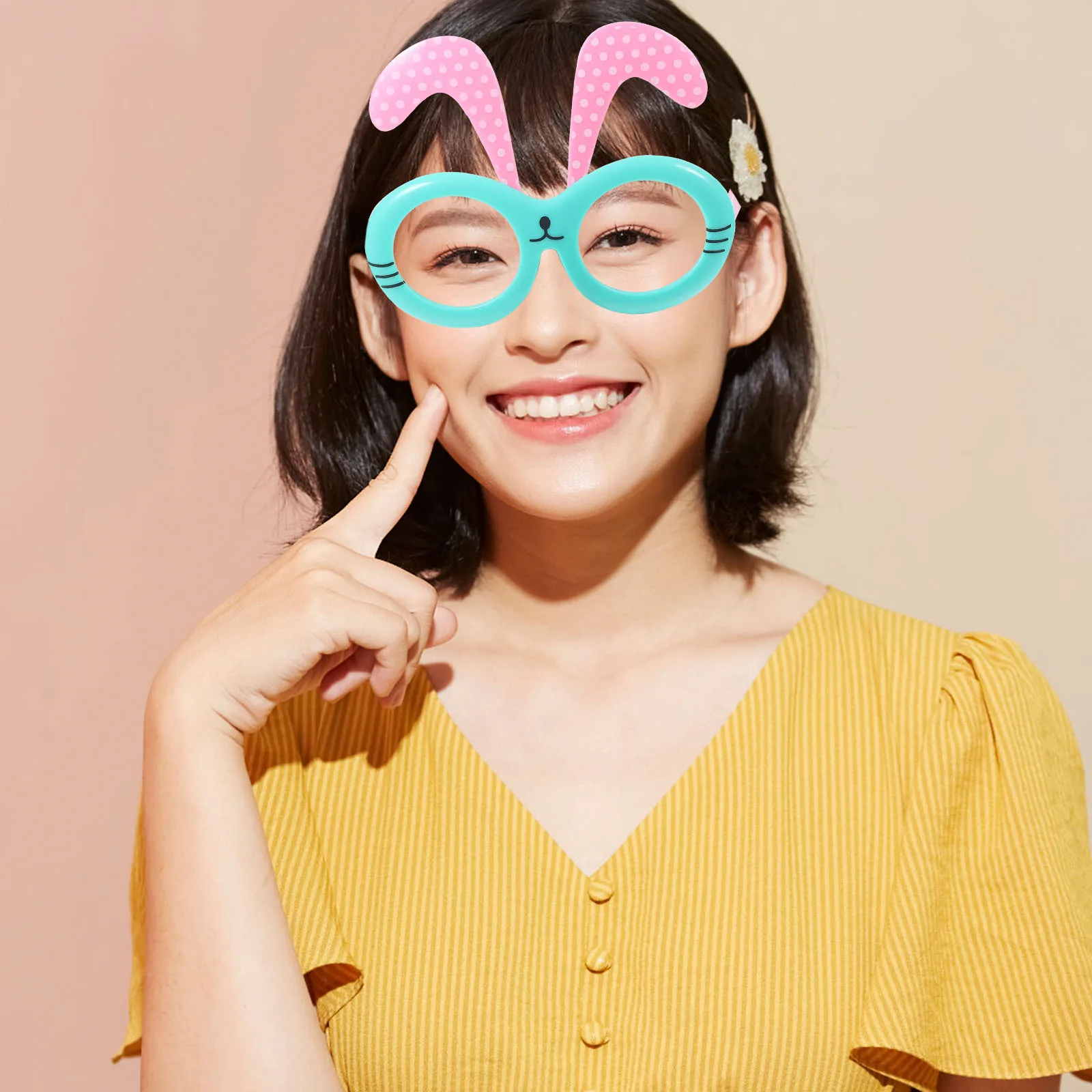 

4Pcs Easter Bunny Ear Glasses Funny Kids Party Eyewear Photo Booth Props Easter Party Supplies Bunny Glasses Costume Eyeglasses