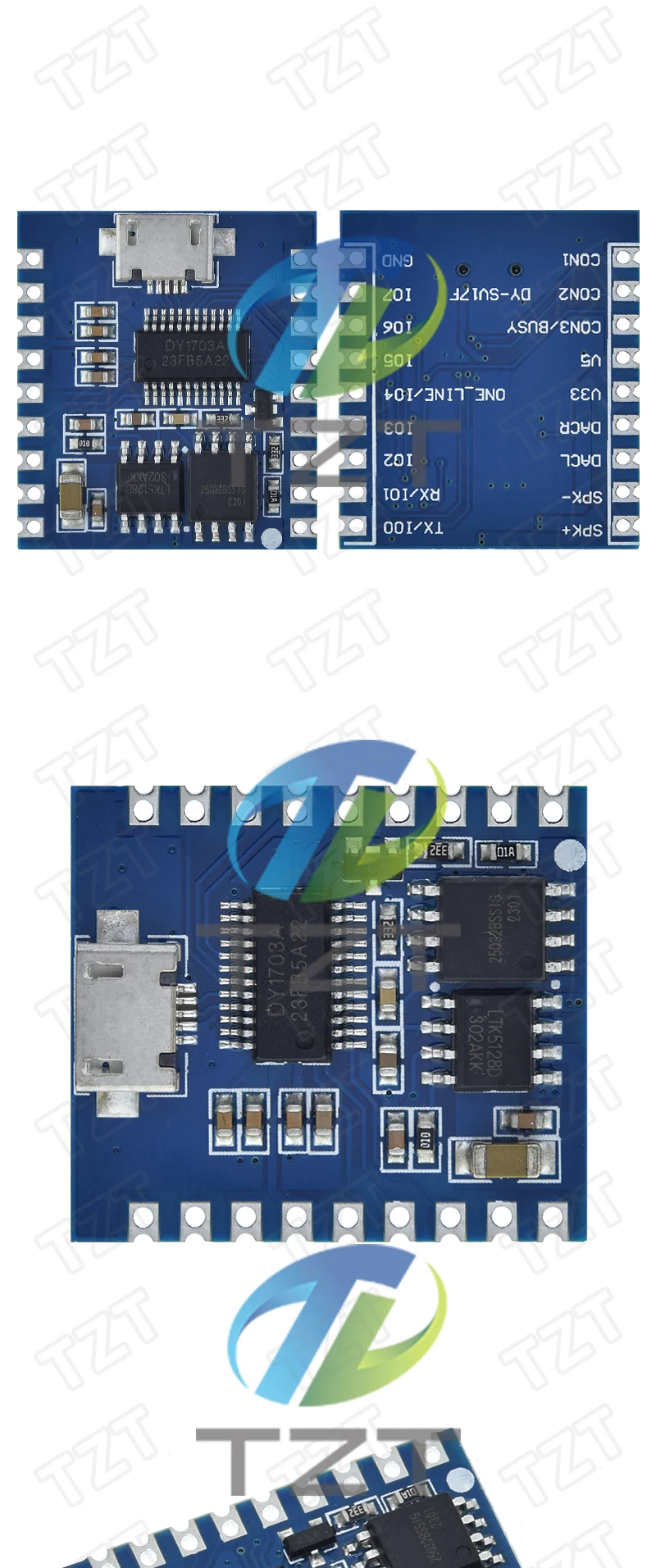TZT 1/2/5PCS DY-SV17F Audio-Modul Mini MP3-Player IO Trigger USB Flash Voice Modul MAR25 – Detail 9