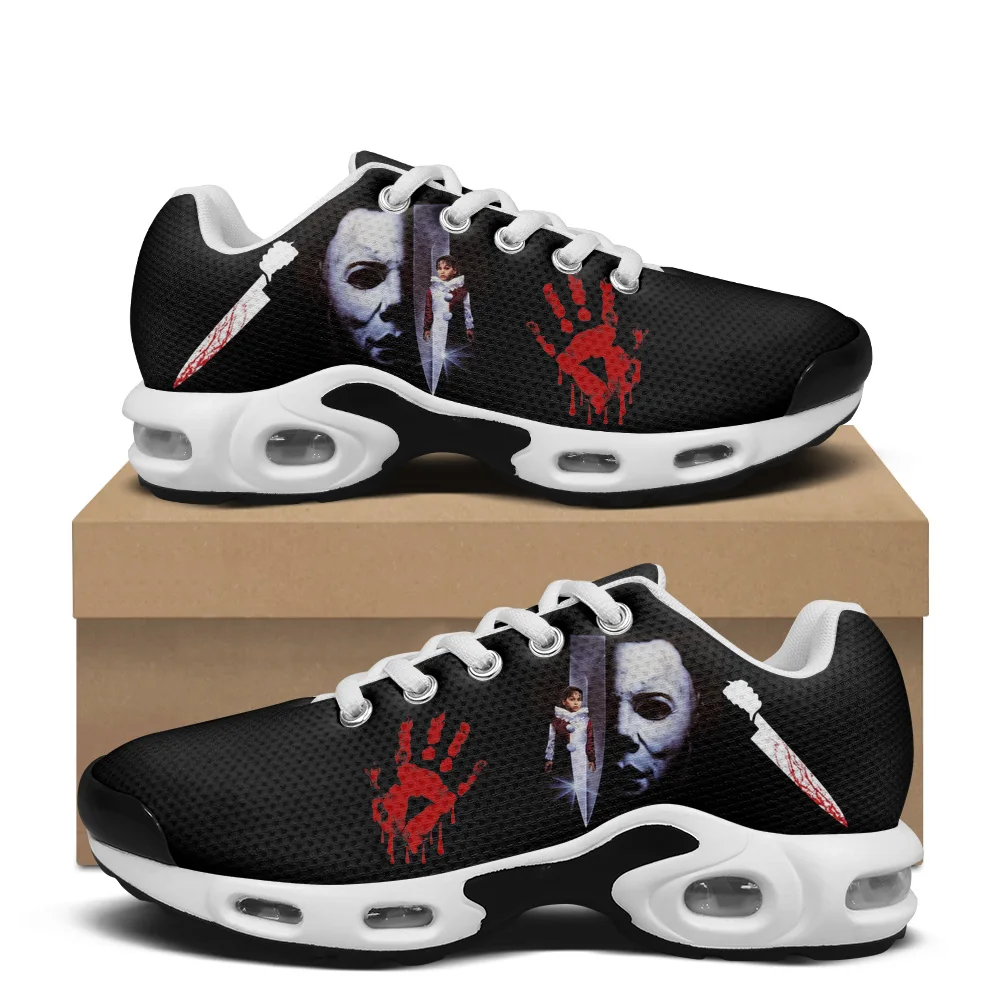 Horror Halloween Air Cushion Sports Michael Myers Sneakers Custom Mens Womens Teenager Children High Quality Custom Mesh Sneaker