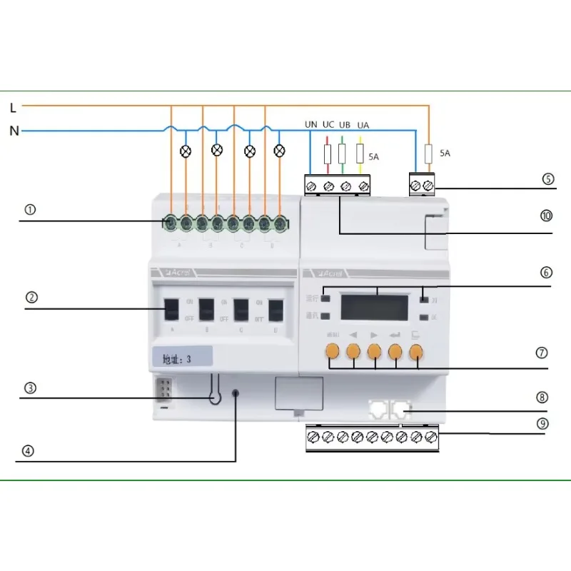 ASL220-S4/16 AC220V Din Rail Mounted Multi Circuits Modbus Smart Lighting Switch Driver with Multi Functions