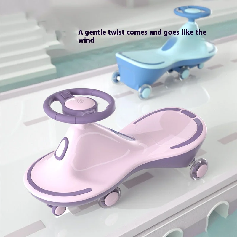 Children Twist Car Installation-free Anti-rollover Safe Silent Sliding Car Toy Indoor Outdoor Baby Universal Wheel Toy Walker