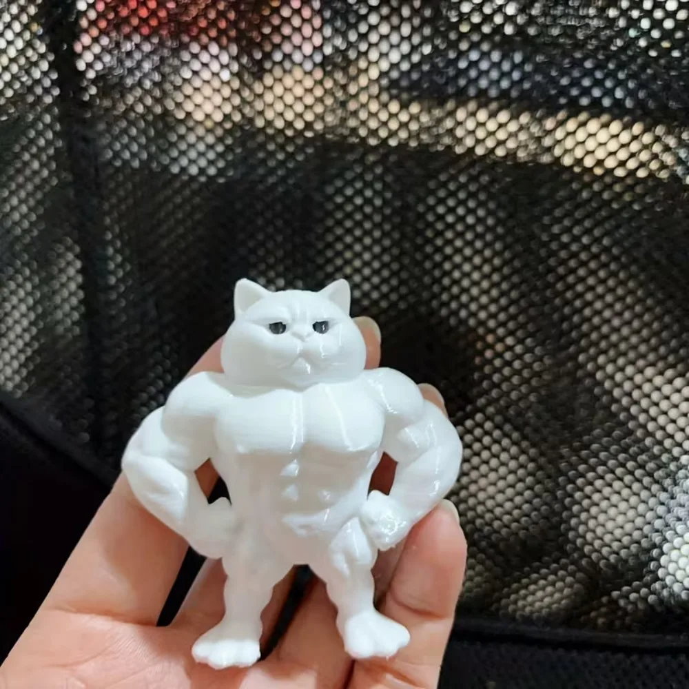 تماثيل تزيين عضلات القطط الممتعة بطباعة ثلاثية الأبعاد - زينة قطط العضلات اللطيفة والمرح لمحبي القطط وعشاق اللياقة البدنية