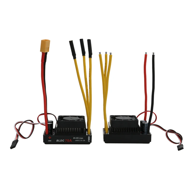 1PCS RC Boat 70A Brushless ESC Air-cooled Two-way Speed Controller UBEC 5V3A Drive 25kg Servo for 2-6S ROV Underwater Robot