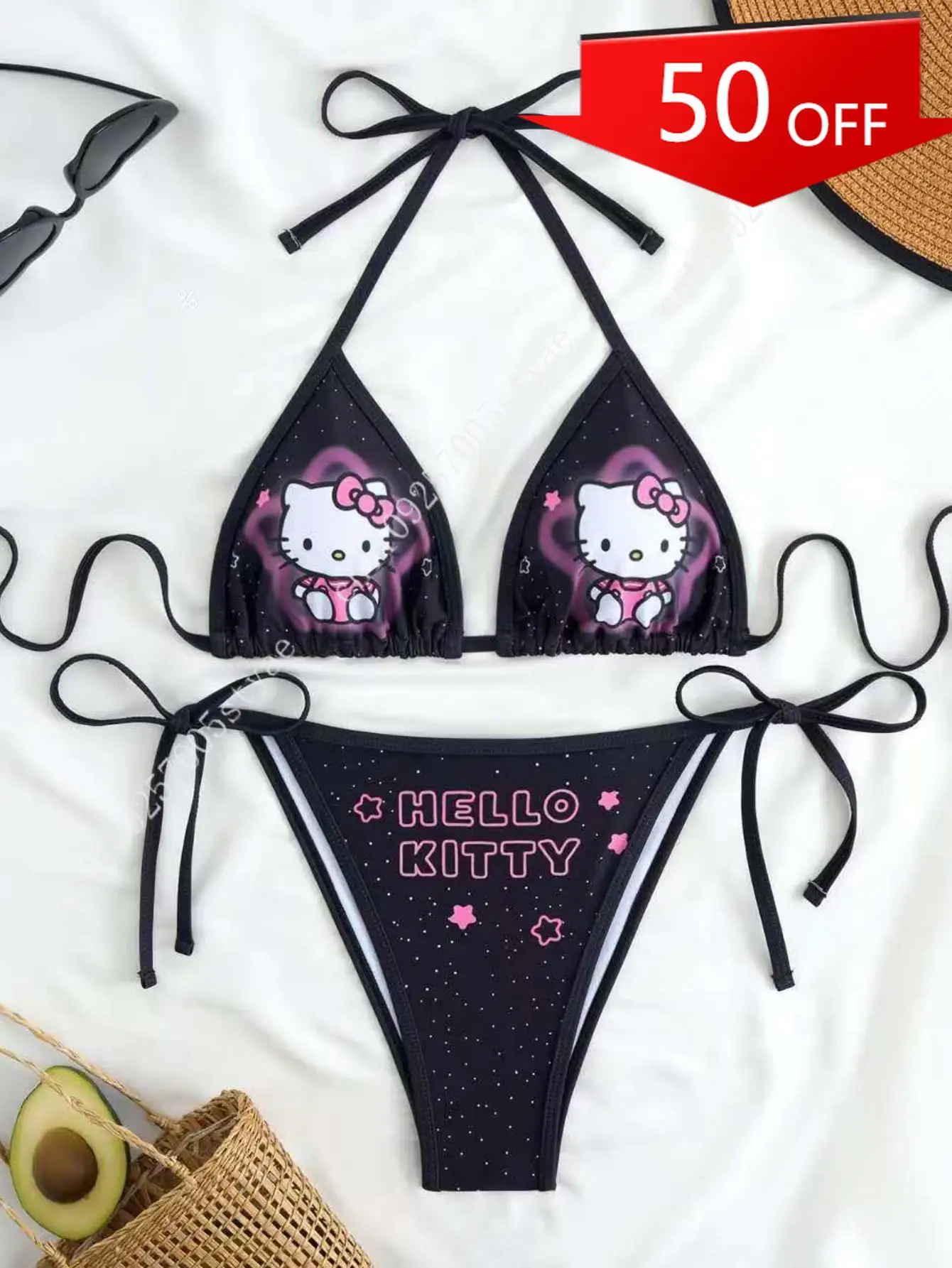 

Sanrio Cartoon Cute Small Chest Push-up Bikini Beach Vacation Style Poolside Fashion Swimwear Outfit Stylish Cosplay Bikini