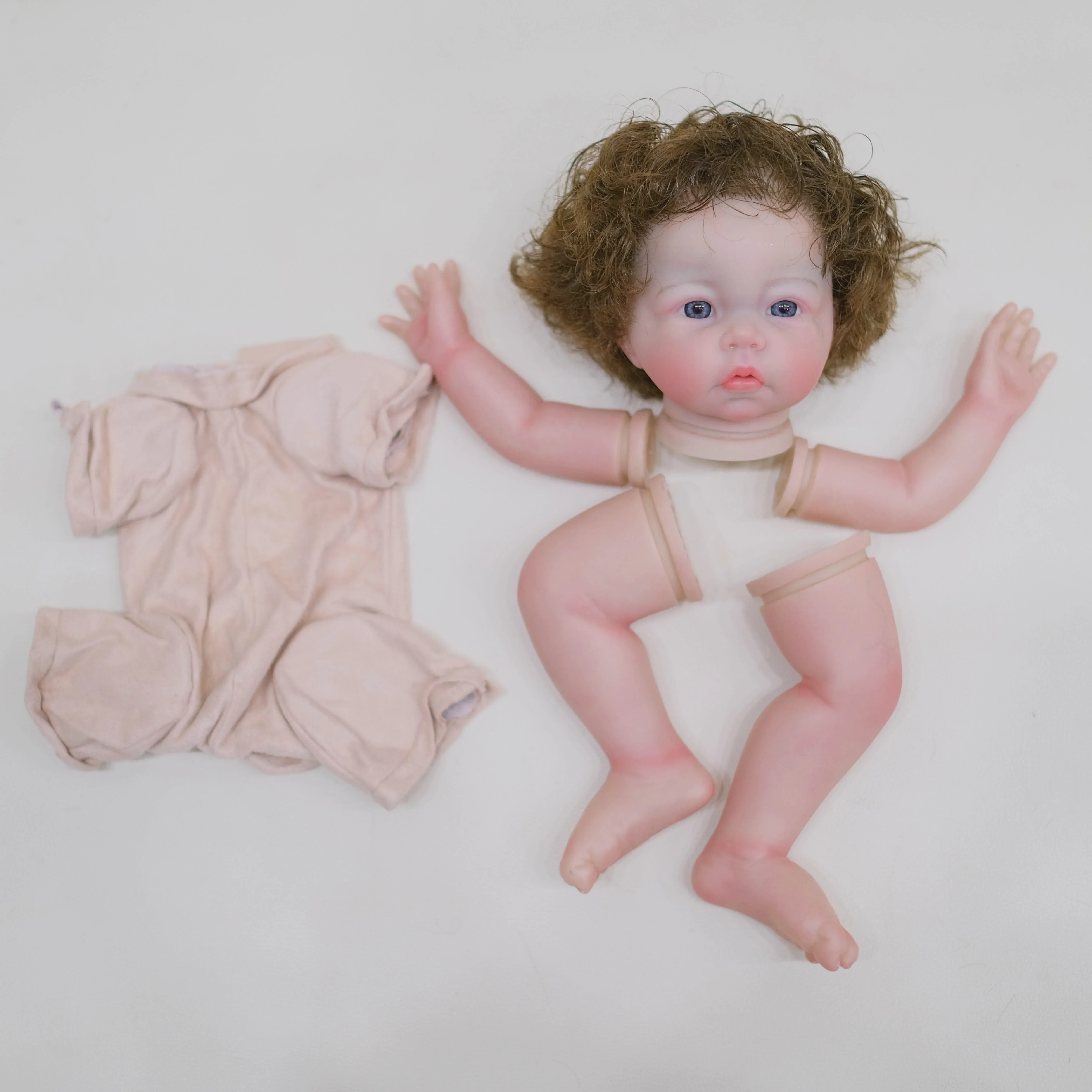 19inch Luca Reborn Doll kit painted kit Unfinished Doll parts with Hand Rooted Hair Lifelike Girls Gift