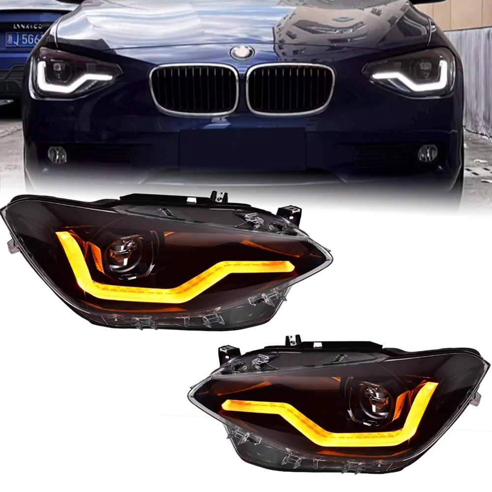 AKD Head Lamp for BMW F20 LED Headlight 2012-2015 Headlights 1 Series 116i 118i DRL Turn Signal High Beam Angel Eye Projector