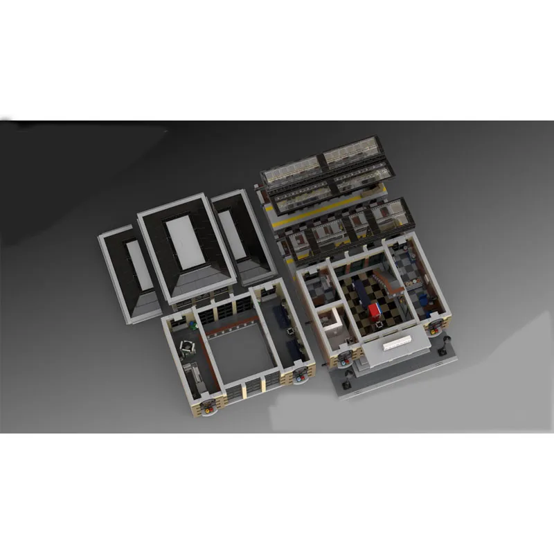 MOC-109197City Classic Architecture Train Station Street View Building Blocks Model 8571Parts Boys' Children's Birthday Toy Gift