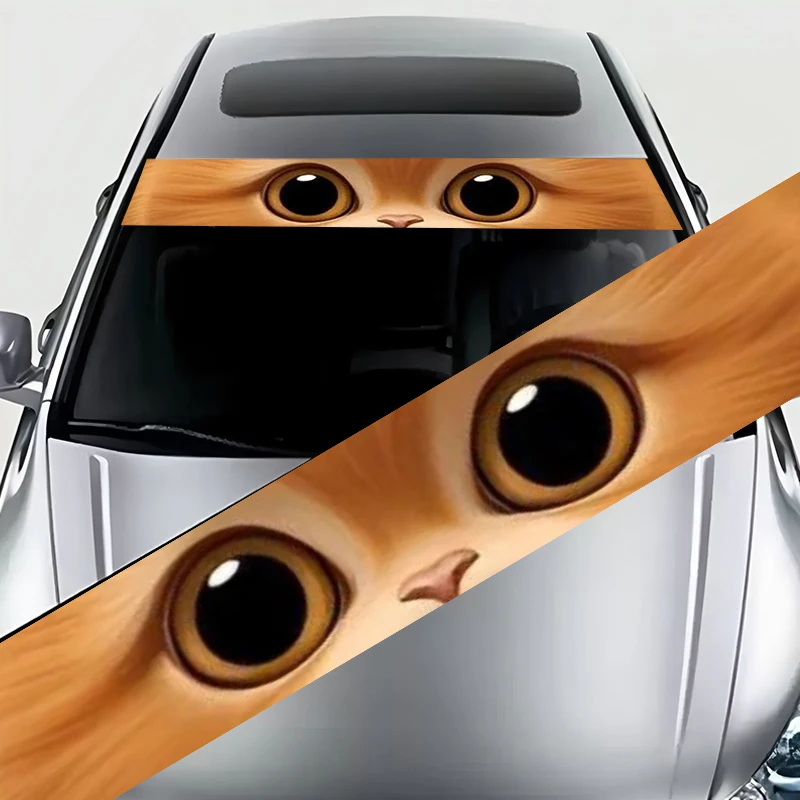 

Цельная декоративная полоса в стиле милого оранжевого кошачьего глаза, отличная производительность, уникальный дизайн, наклейка на переднее лобовое стекло, царапины