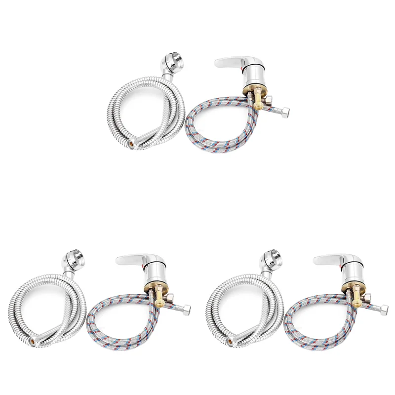 

BMBY-3X Single Wide Tap Bath Sink Shower Head Spray Hose Push On Mixer Hairdresser Pet Household Faucet Extenders