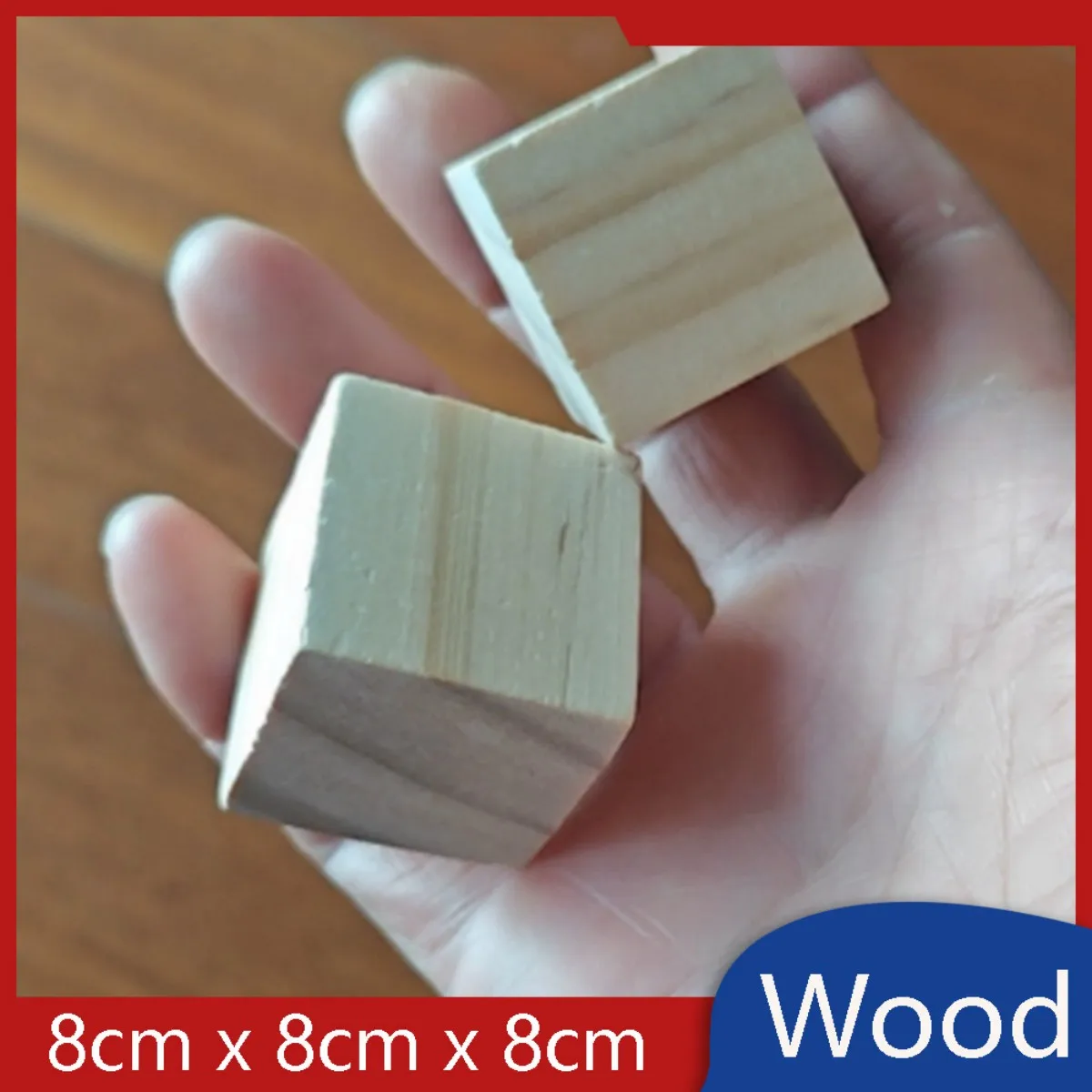 8cm Cubic Wooden Blocks Solid Cube Wood Timber for Figurines Base / DIY Furniture / Spacer