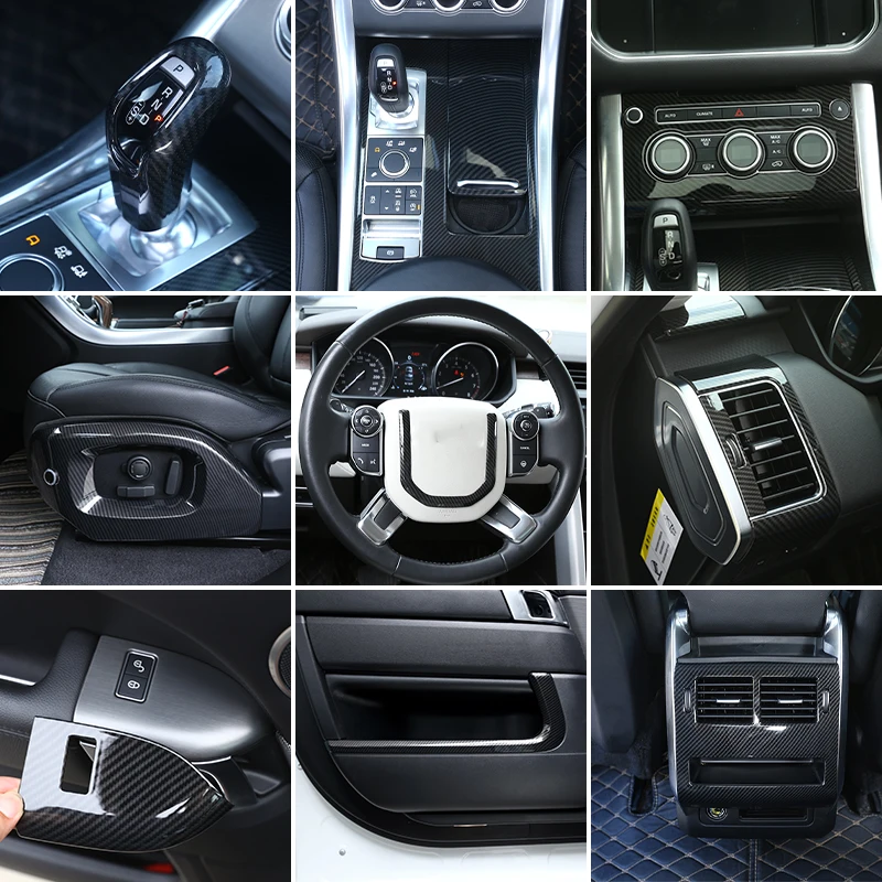 Für Land Rover Range Rover Sport 2014-17 Carbon Faser Auto Center Control Panel Lenkrad Tür Trim Aufkleber auto Zubehör – Detail 2