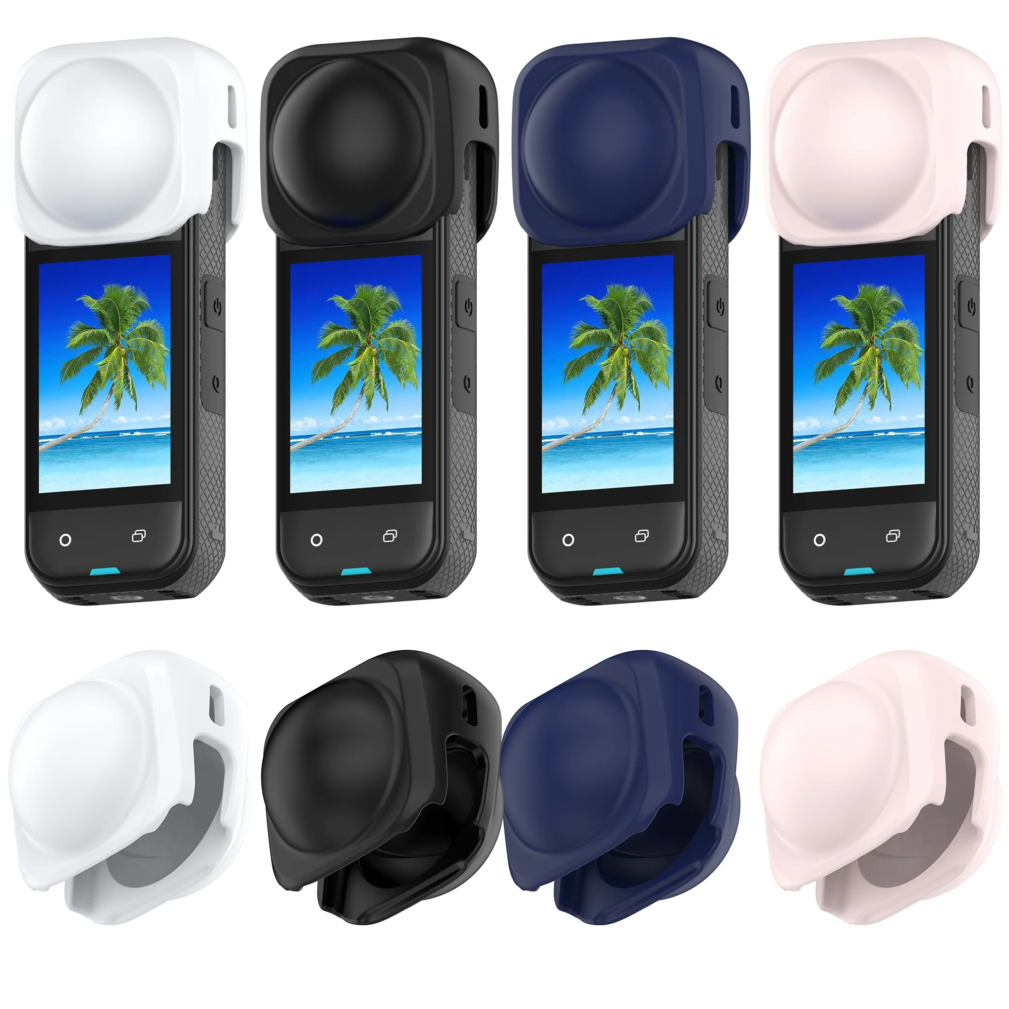 

For Insta360X5 Lens Protection Silicone Cover Accessory Organizer Head Cover Impact and Drop Prevention Action Camera Accessorie