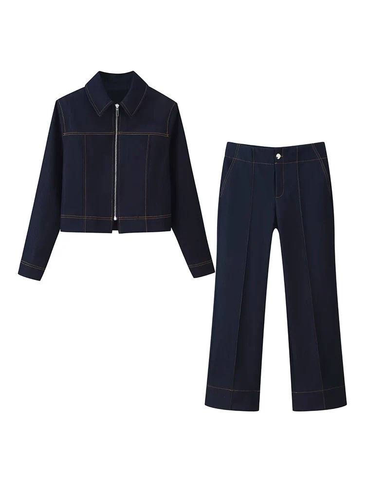 

Новая женская мода в европейском стиле, универсальная, элегантная куртка с длинными рукавами и цветными блоками с лацканами и расклешенная куртка с высокой талией