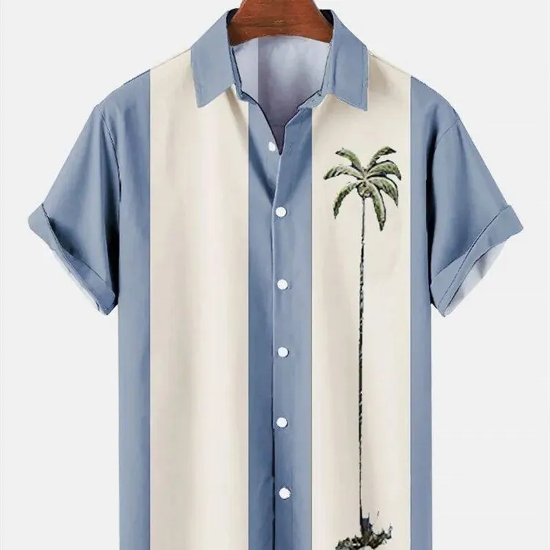 Men's Summer Hawaiian Shirt 3D Coconut Print Holiday Style Regular Fit Vest Single Wear Minimalist Design 100% Other Material