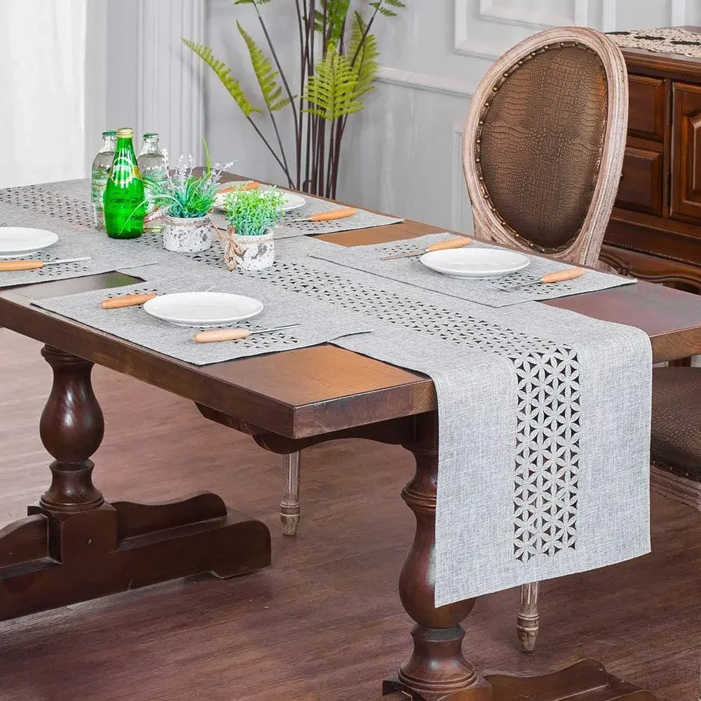 Tischläufer Im Französischen Streifen-Design – 33 X 183 Cm, Schwarz, Für Geburtstag, Party, Küche & Esstisch – Baumwoll-Leinen-Mix, Maschinenwaschbar
