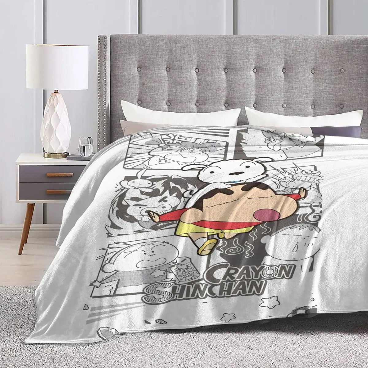 Buntstift Shin-Chan Kawaii Miniso Flanell Decke Winter weiche Decke für Jungen Couch Stuhl ästhetische Tages decke Sofa Bettdecke