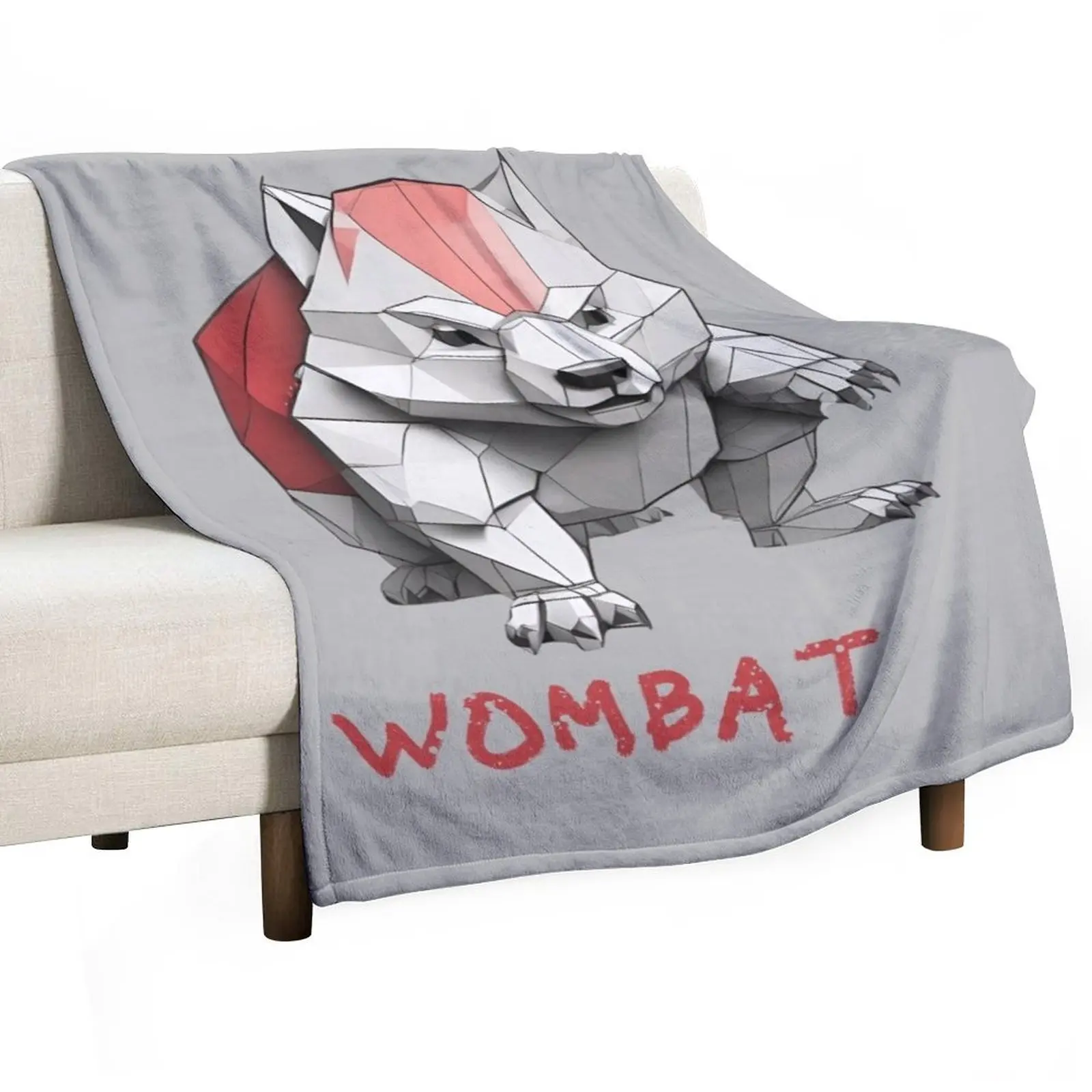 

Geometric Wombat Throw Blanket halloween Flannel Fabric Softest Retros Blankets