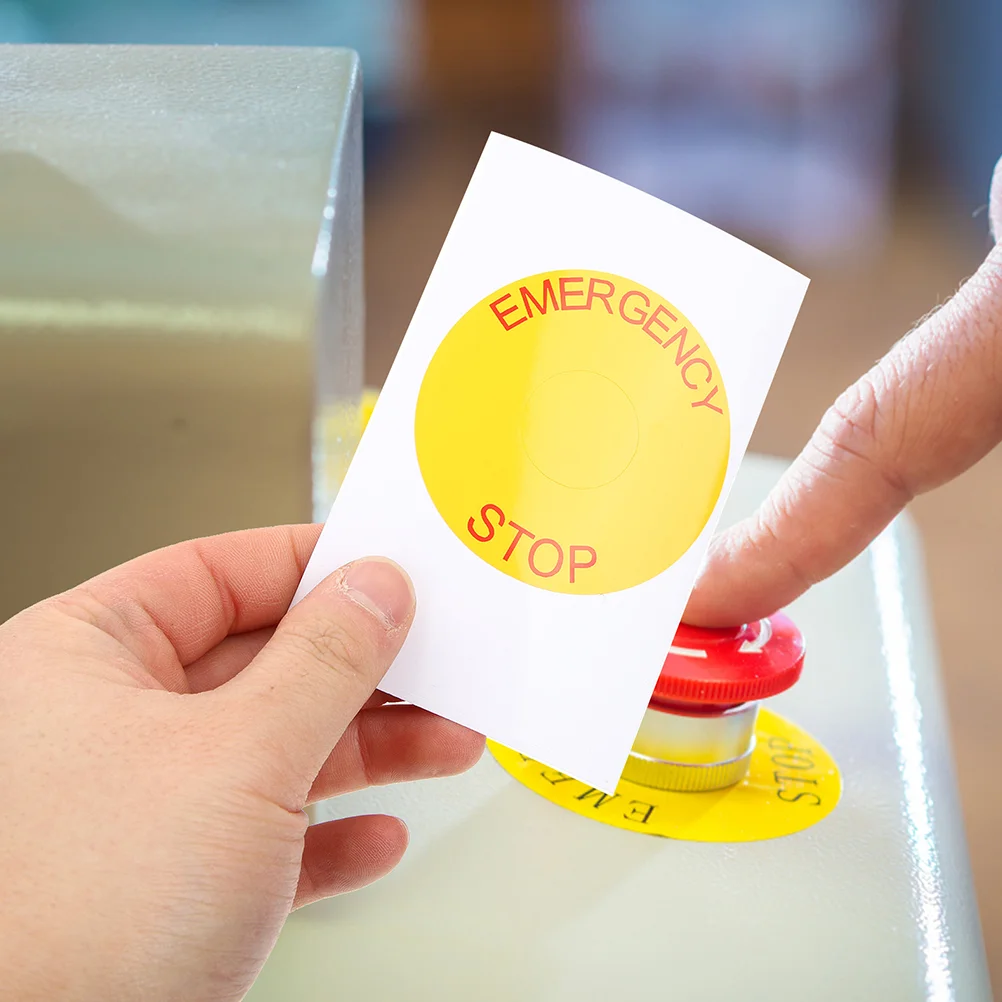 10 Pcs Sign Emergency Stop Nail Stickers Machinery Label Isolator Waterproof