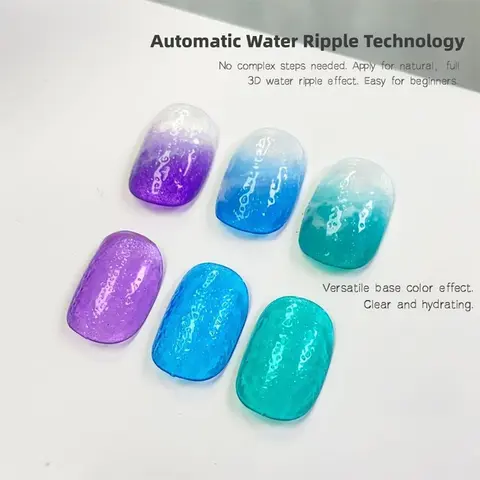 MIANEL 2026 Summer New Quick Marble Blending Nail Gel, Ocean Wave Blending Liquid Bubble Hole Manicure Gel