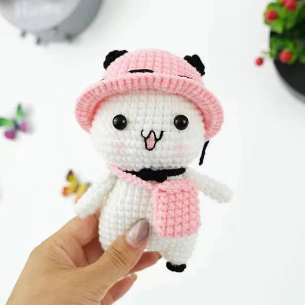 Diy Crochet Yarn doll Kit Hand Knitting Kit Yarn Needles Plush Doll for Beginners Adults Kids with Enough Yarn Hook Accessories