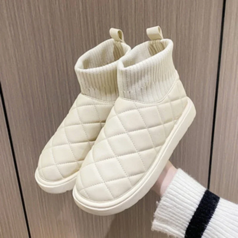 2024 New Snow Boots Women\'s Velvet Thickening Winter Fashion Short-tube Slip-on Warm Bread Cotton Shoes Winter Boots Women Boots