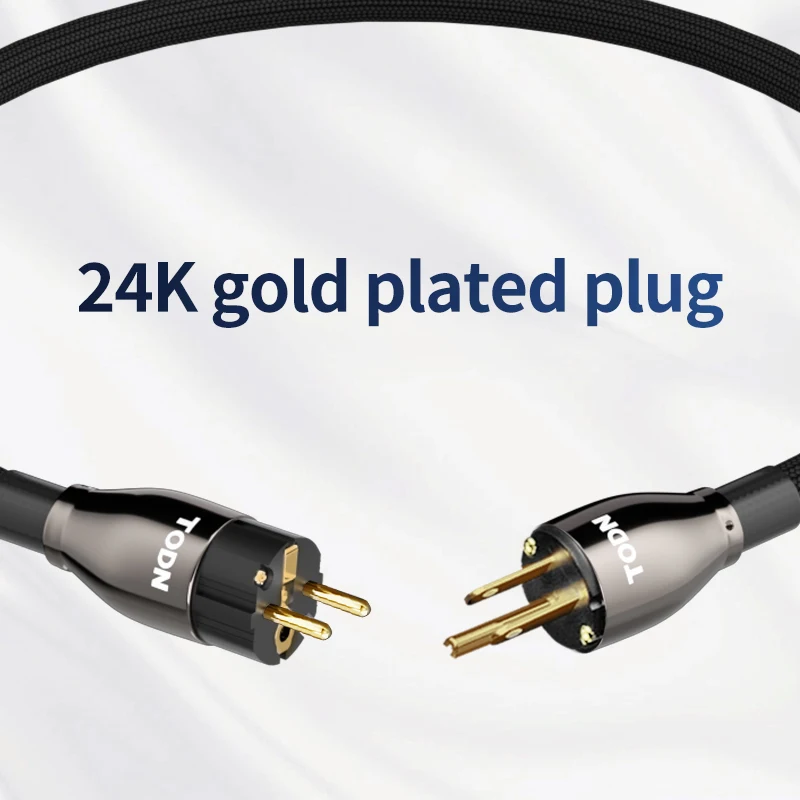 TODN HIFI OCC power cable hifi high end audio cable gold plated plug US Vseries connection filter