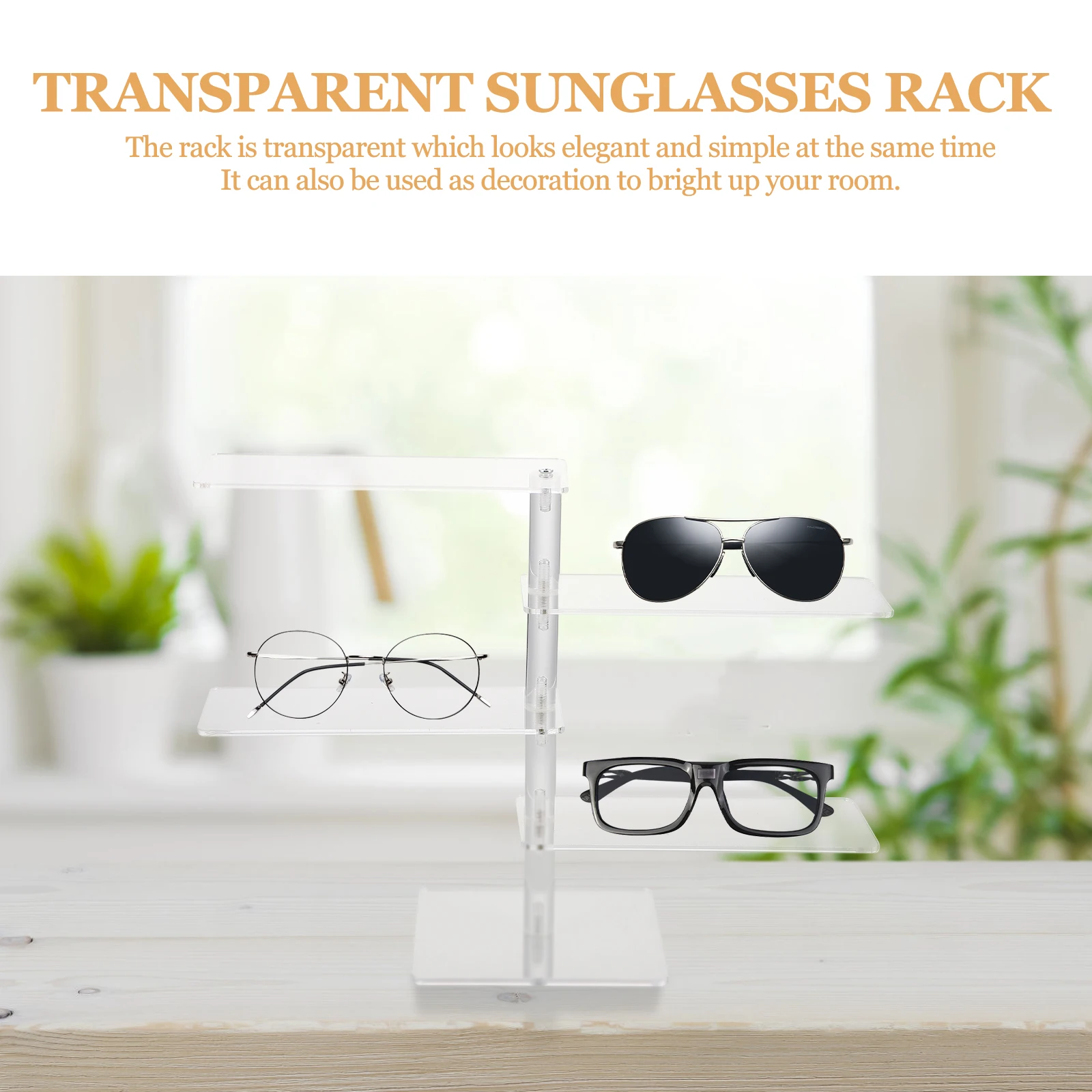 

Acrylic Display Rack Glasses Ring Sunglass Shelf Sunglasses Organizer Four Layer Holder