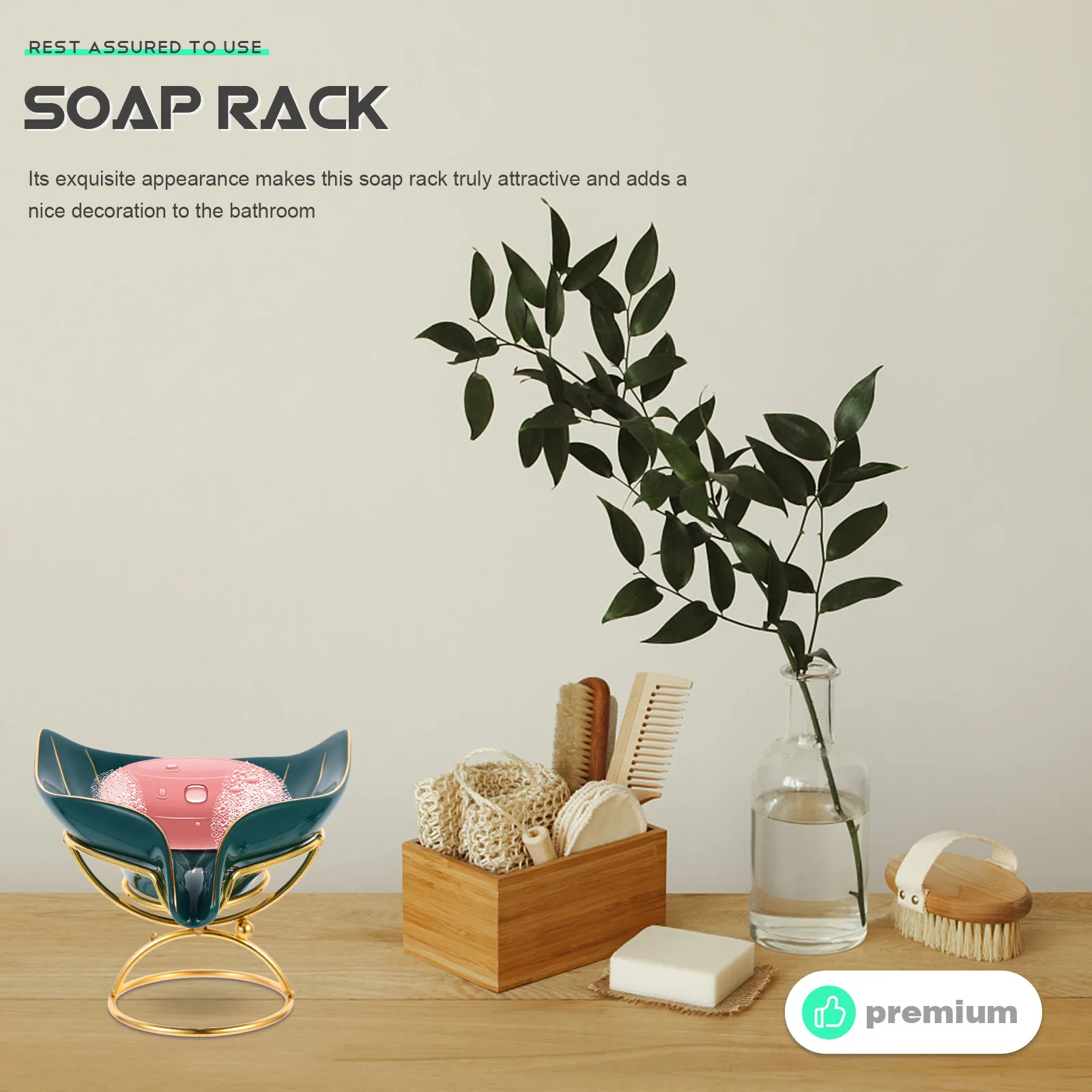 

1Set Household Soap Box Ceramic Soap Stand Mermaid Tail Shaped Draining Rack for Bathroom Toilet Kitchen Storage Use