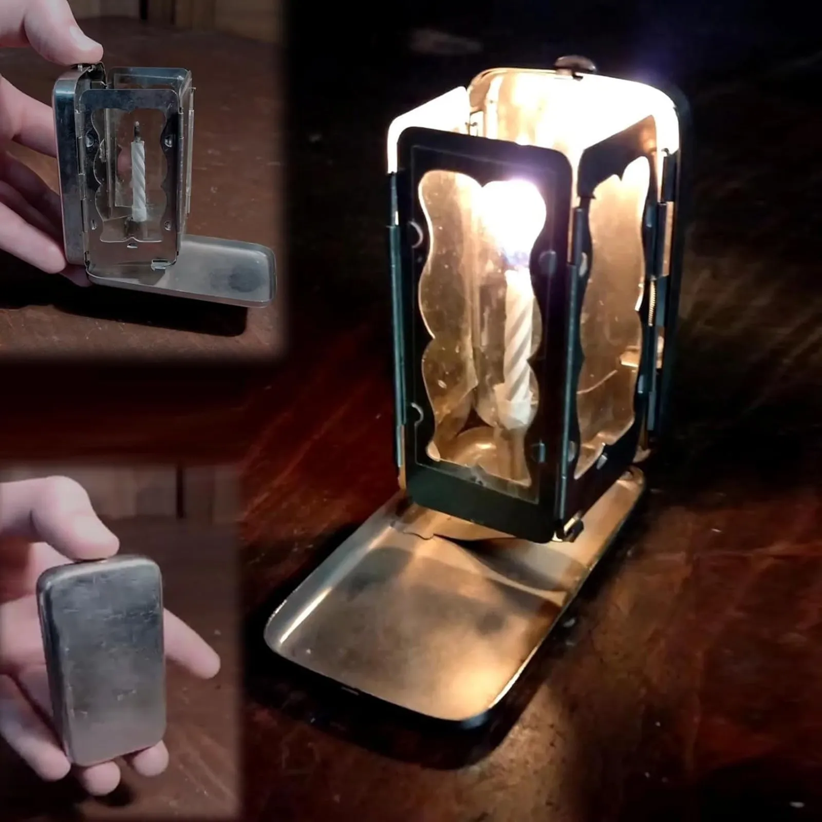 New Creative Metal Portable Folding Outdoor Candle Lamp for Camping Home Candlestick Lantern Decor Candle Holder