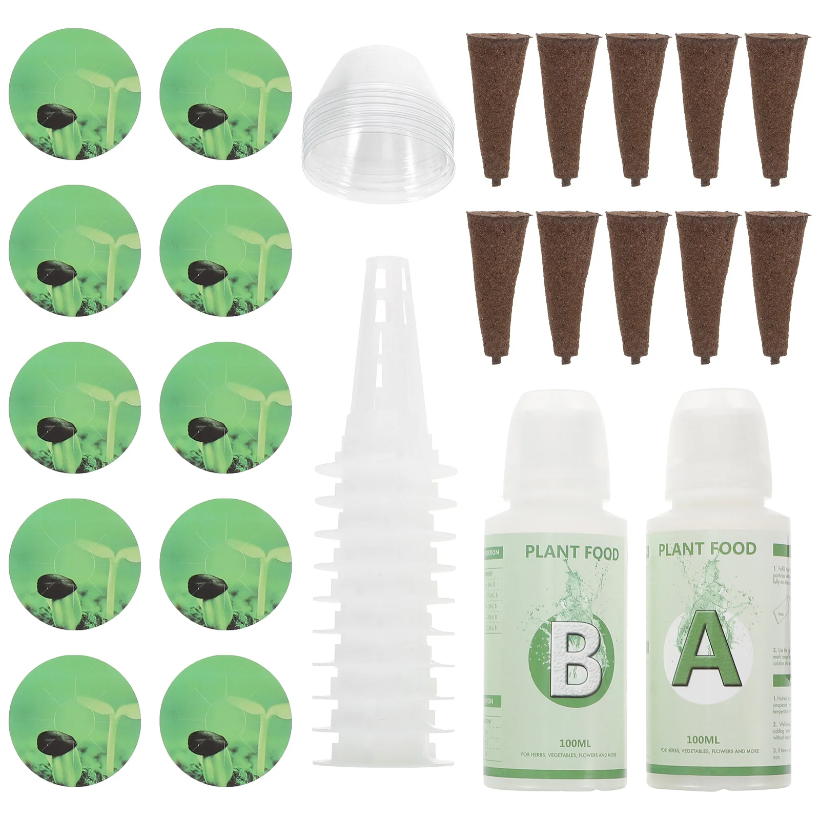 

10 Planting Set Grow Sponges Hydroponic Kit Indoor Seedling Pots Humidity Dome Hydroponic Kit Garden Tower System