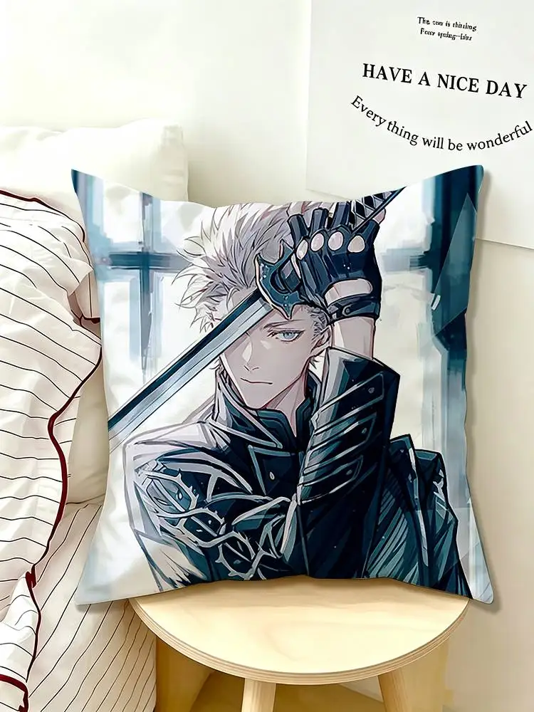 Game V-Vergil Devil May Cry  Pillow Case Pattern Printed Pillowcase For Living Room Sofa Cushion Cover