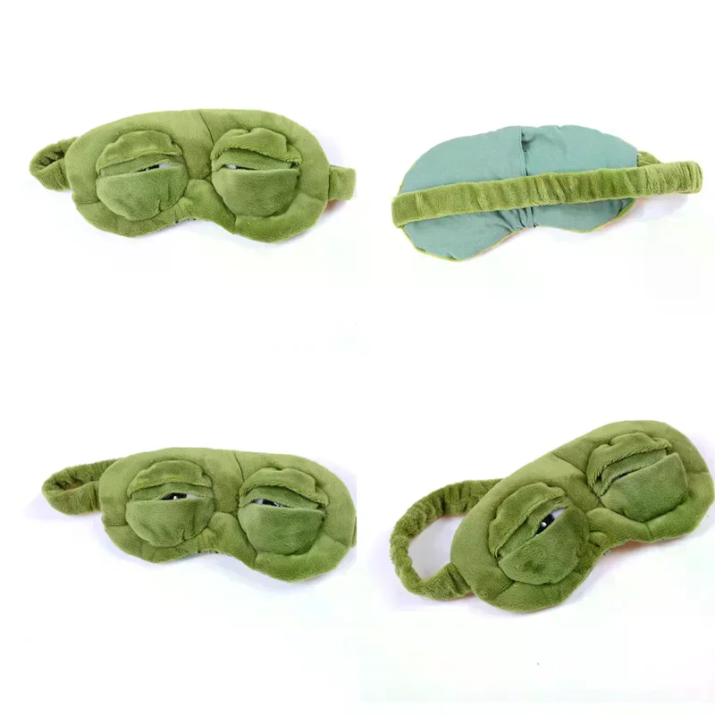 /Kuz/Sad Frog Sleep Mask Natural Sleeping Eyeshade Cover Shade Eye Patch Women Men Soft Portable Blindfold Travel Eyepatch 3D