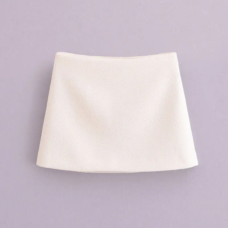 

2024 Autumn New Women's Faion Set ort Flannel Jaet with kets Long Sve Turn-down Collar Skirt Ensemble