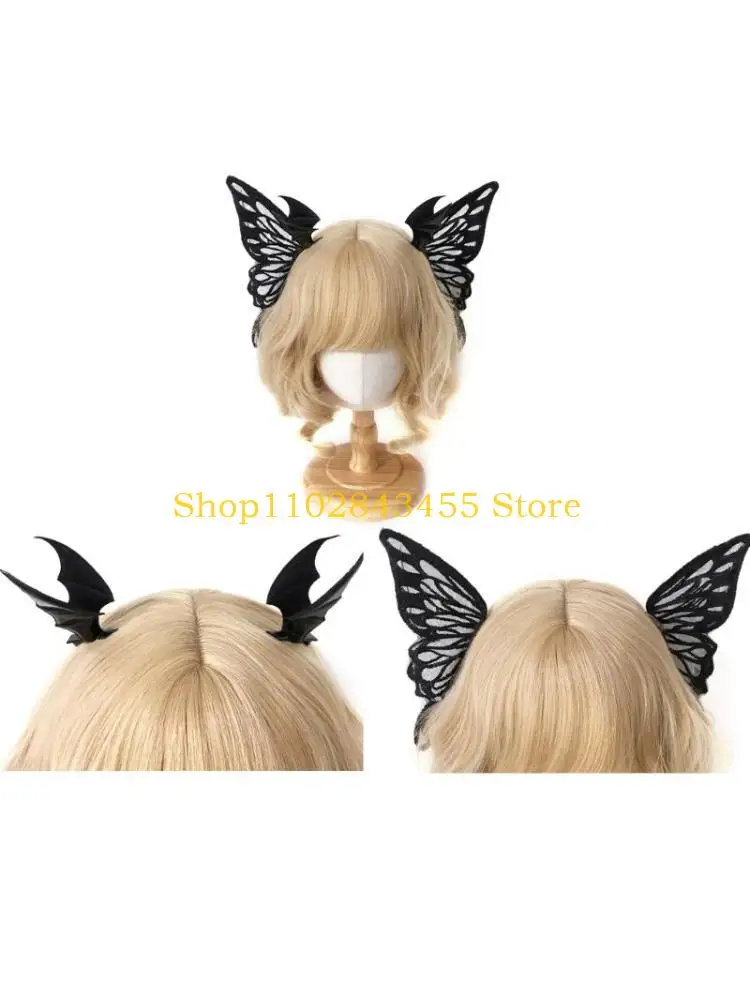 

49MC Black Butterfly Hair Clip Goth Barrettes Bat Wing Hair Clip Devil Wing Hair Clip