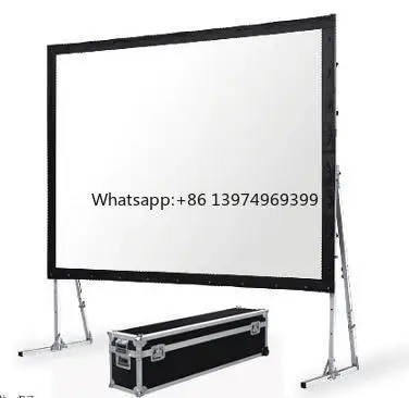 100 Inch Matte White 16:9 Fast Fold Portable Floor Standing Projection Screen for Business Presentations
