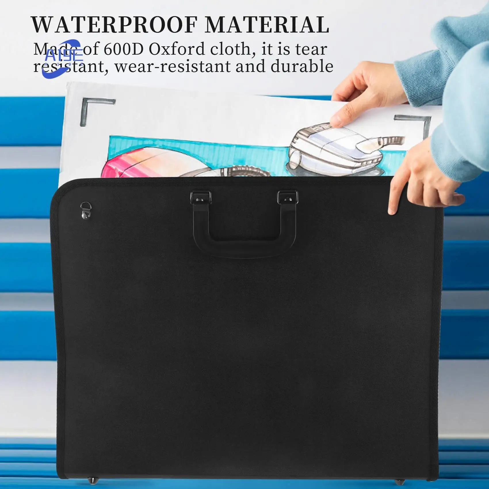 

A19E-Art Portfolio Case With Zipper,Artist Carrying Case Poster Board,Tote Bag For Art Storage Folder